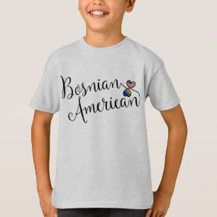 Bosnian American Entwinted Hearts  T-Shirt