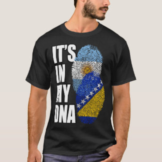 Bosnian And Argentinian Mix DNA Flag Heritage T-Shirt