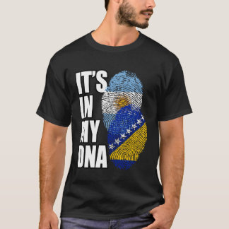 Bosnian And Argentinian Mix DNA Flag Heritage T-Shirt