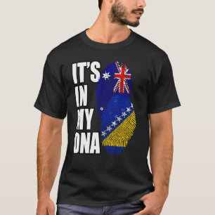 Bosnian And Australian Mix Dna Flag Heritage T-Shirt