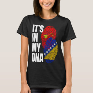 Bosnian And Chinese Mix DNA Flag Heritage T-Shirt