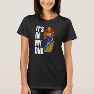 Bosnian And Macedonian Mix DNA Heritage Flag T-Shirt
