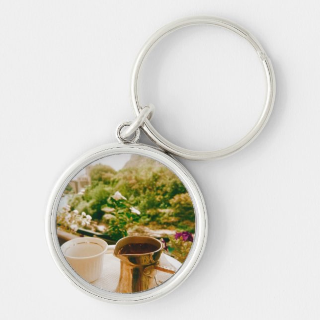 Bosnian Coffee break in Mostar  Keychain (Front)
