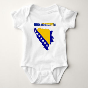 Bosnian country flag baby bodysuit