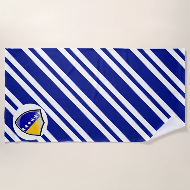 Bosnian flag beach towel (Front)