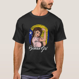 Bosnian Flag Bosnia and Herzegovina Bosnian Girl T-Shirt