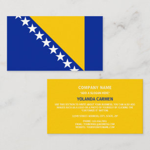 Bosnian Flag, Flag of Bosnia and Herzegovina Business Card