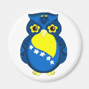 Bosnian Flag Owl magnet