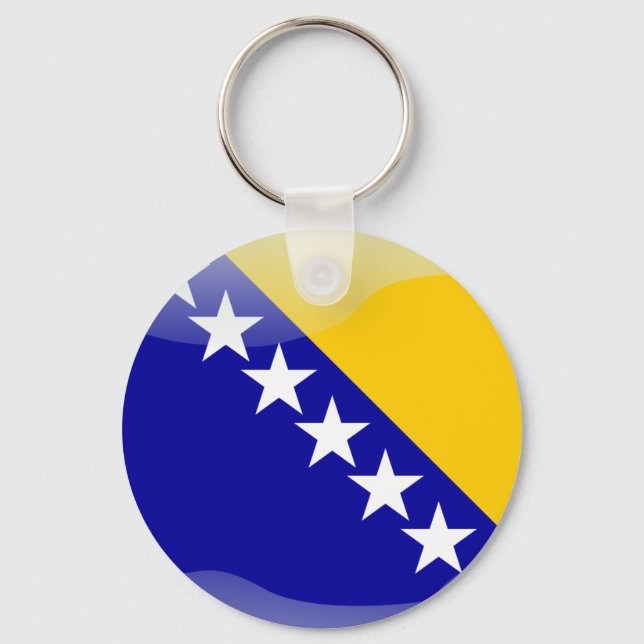Bosnian glossy flag keychain (Front)