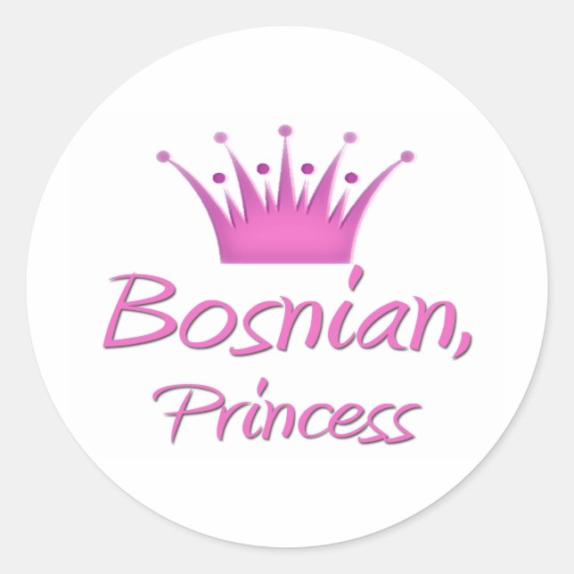 Bosnian Princess Classic Round Sticker (Front)
