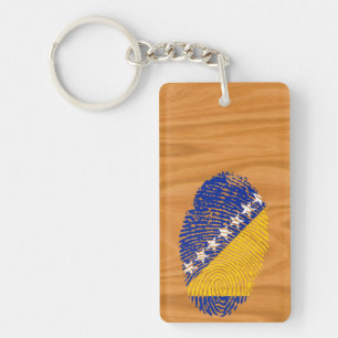 Bosnian touch fingerprint flag keychain