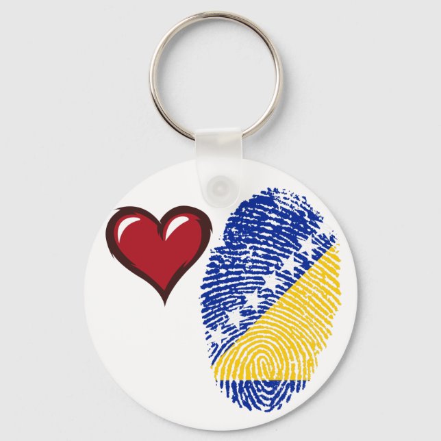 Bosnian touch fingerprint flag keychain (Front)