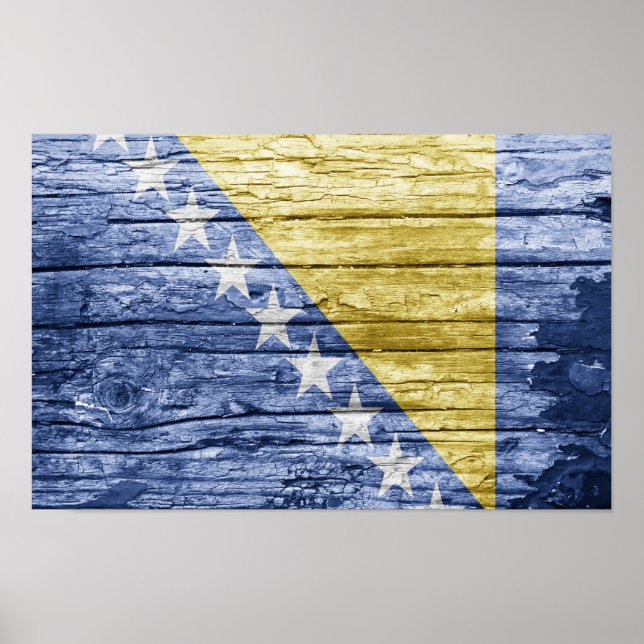 Bosnian wooden flag poster (Front)