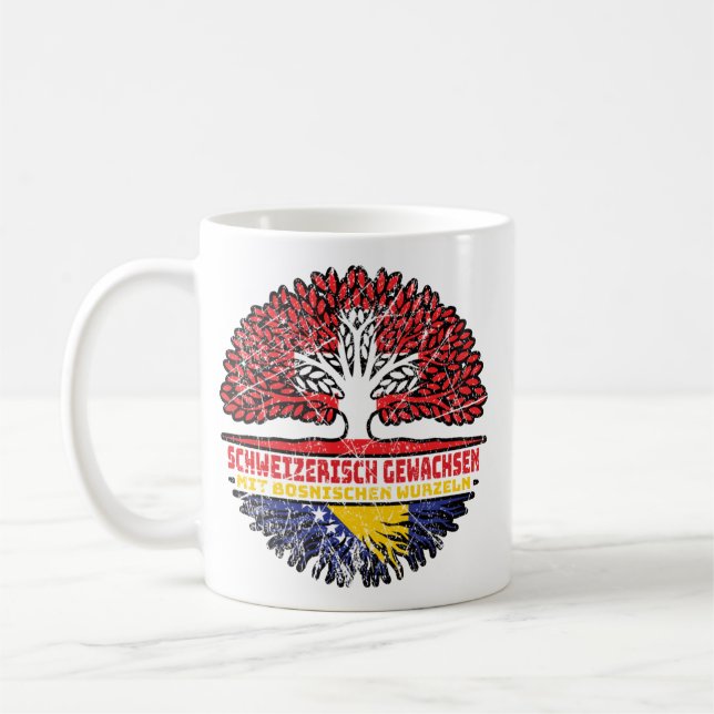 Bosnien Bosnisch Schweizer Schweiz Baum Wurzel Coffee Mug (Left)