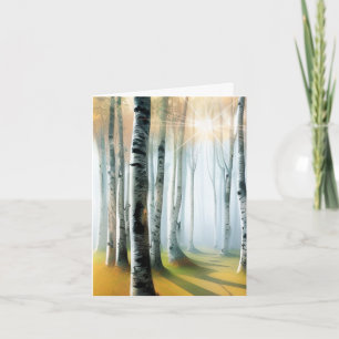 Bosquet de bouleaux ou de trembles en aquarelle en