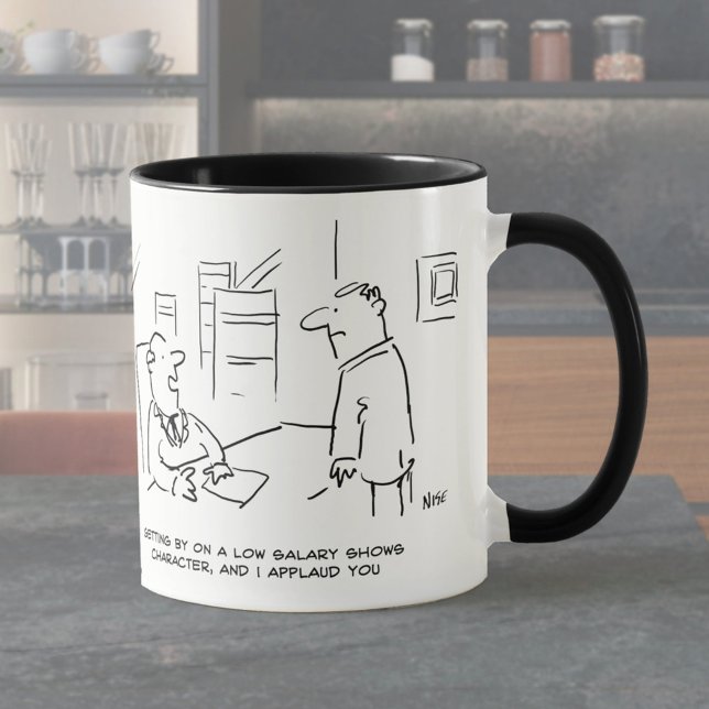 Boss Applauds Worker for Managing on Low Salary Mug (Creator Uploaded)