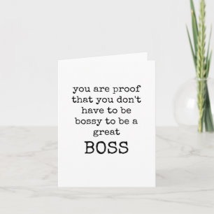 Boss Appreciation, Best Boss Minimalist Typed Card
