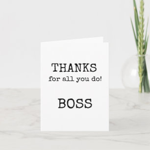 Boss Appreciation Card, Thanks Card
