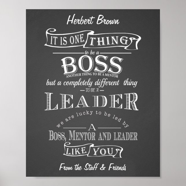 Boss Appreciation Gray background Poster (Front)