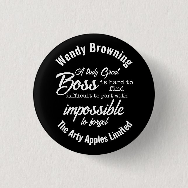 Boss appreciation week  1 inch round button (Front)