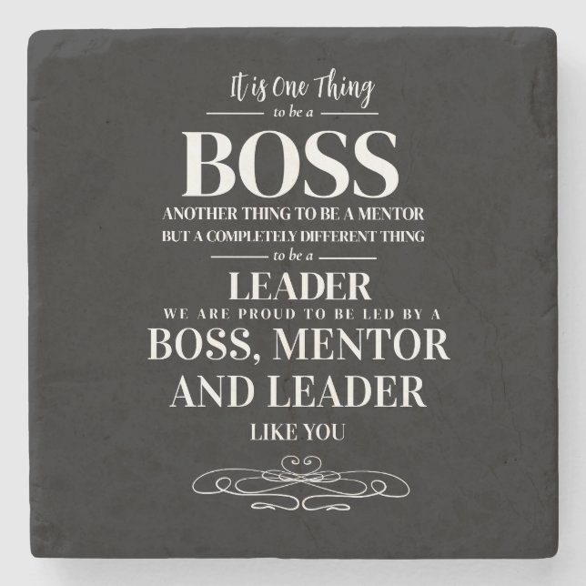 Boss appreciation week Mentor, leader  Stone Coaster (Front)