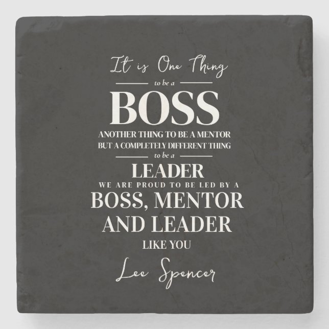 Boss appreciation week Mentor, leader  Stone Coaster (Front)