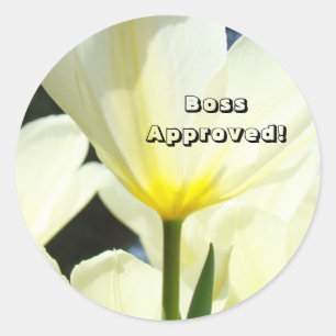 Boss Approved! stickers Manager OK White Tulips