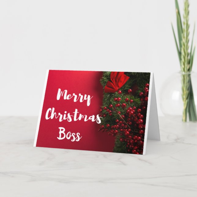"BOSS" AT CHRISTMAS HOLIDAY CARD (Front)