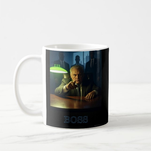 Boss avec tasse de texte à deux côtés (Gauche)