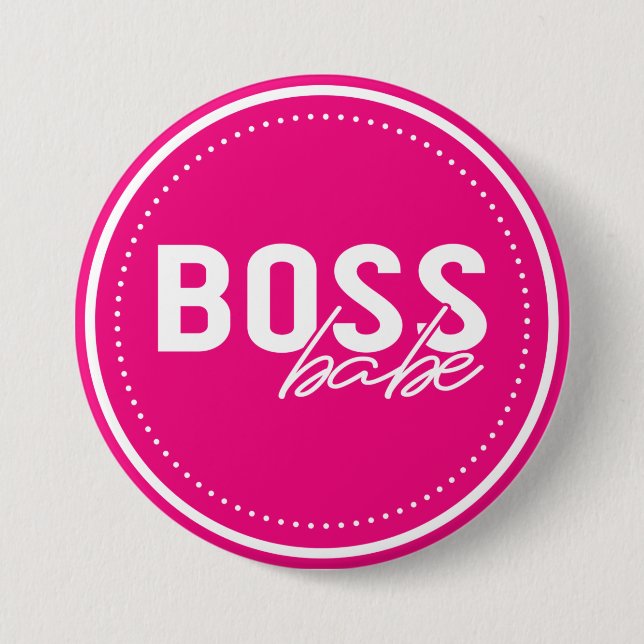 Boss Babe 3 Inch Round Button (Front)