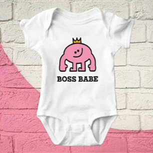 Boss Babe Crown Pink Figure Baby Bodysuit