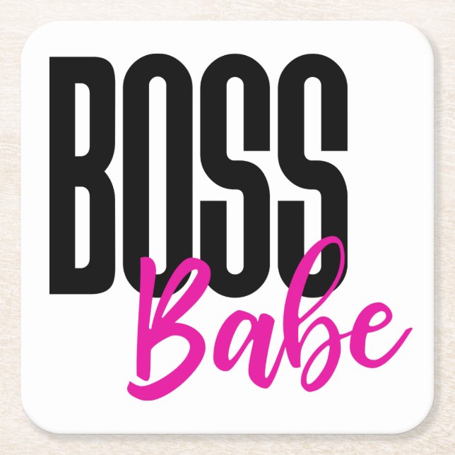 Boss Babe Entrepreneur Success Goals Dreams Mom Square Paper Coaster (Front)