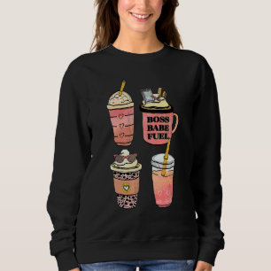 Boss Babe Fuel Coffee Bossy Girl Hand Drawn Sweatshirt