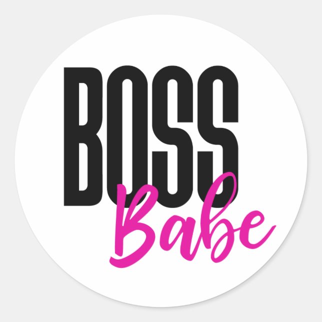 Boss Babe, Girl Boss Classic Round Sticker (Front)