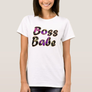 Boss Babe in Black Floral T-Shirt