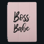Boss Babe Quote Black Pink Simple Typography iPad Pro Cover<br><div class="desc">This modern and simple typography design is perfect for the powerful woman. It features a minimalist black brushstroke font quote saying, "Boss babe, " on top of a simple blush pink background. It's empowering, elegant, and trendy. ***IMPORTANT DESIGN NOTE: For any custom design request such as matching product requests, colour...</div>