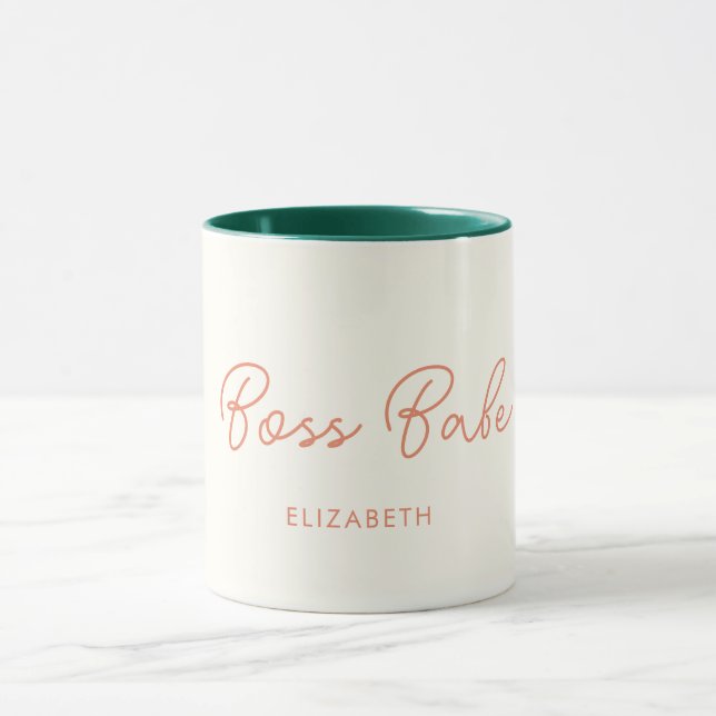 Boss Babe Retro Customized name Coffee Mug (Center)