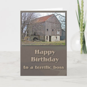 Boss Birthday Old Pennsylvania Bank Barn Card