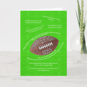 Boss birthday, really bad football jokes card