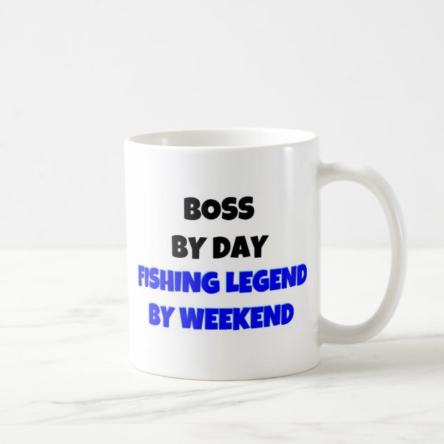 Boss by Day Fishing Legend By Weekend Coffee Mug (Right)