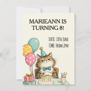 Boss Cat Birthday Party Invitation