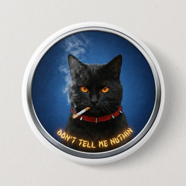 Boss Cat Large Badge 3 Inch Round Button (Front)