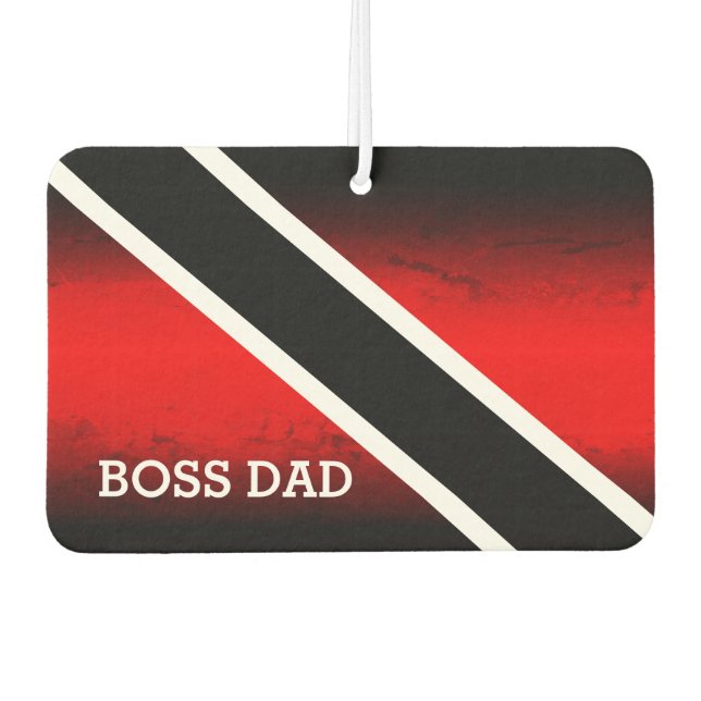 BOSS DAD on Red White and Black Gradient Air Freshener (Front)