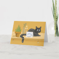Boss Day Funny Cat on Table With Plants