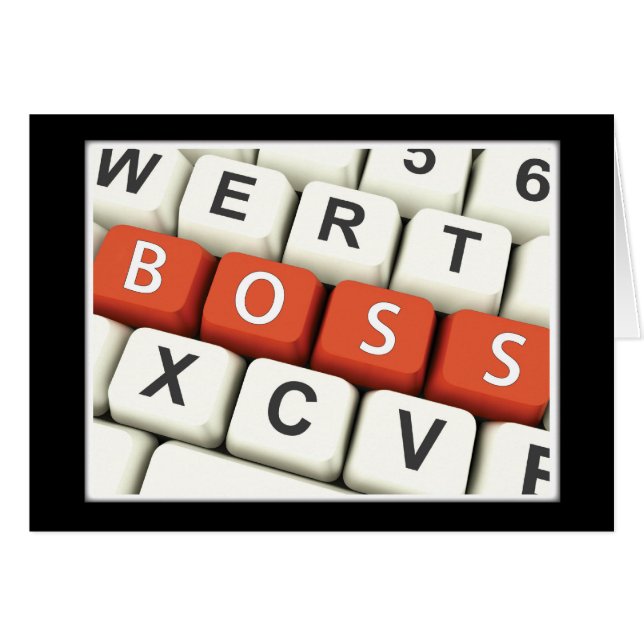 Boss Day, Red Boss in Computer Keyboard (Front Horizontal)