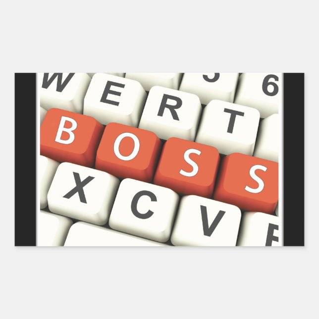 Boss Day, Red Boss in Computer Keyboard Sticker (Front)
