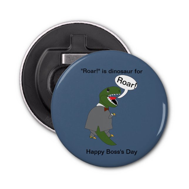 Boss Day T-Rex Dinosaur Personalize  Bottle Opener (Front)