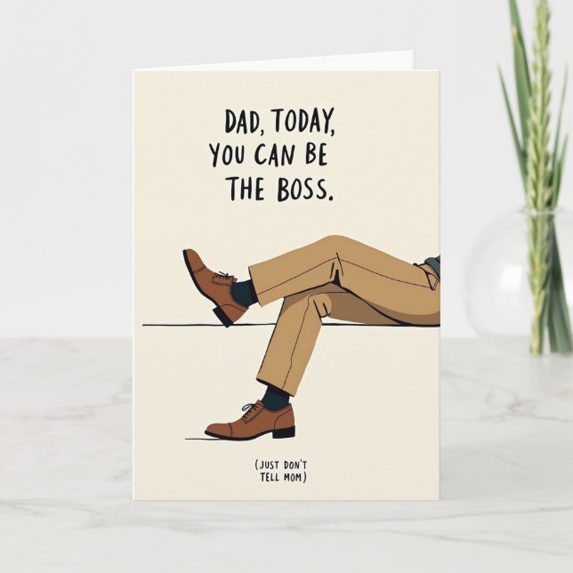Boss Day Tan Trousers Dad Card (Front)