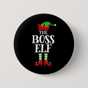 Boss Elf Family Matching Christmas Group Elf Pajam 2 Inch Round Button