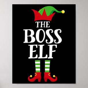 Boss Elf Family Matching Christmas Group Elf Pajam Poster
